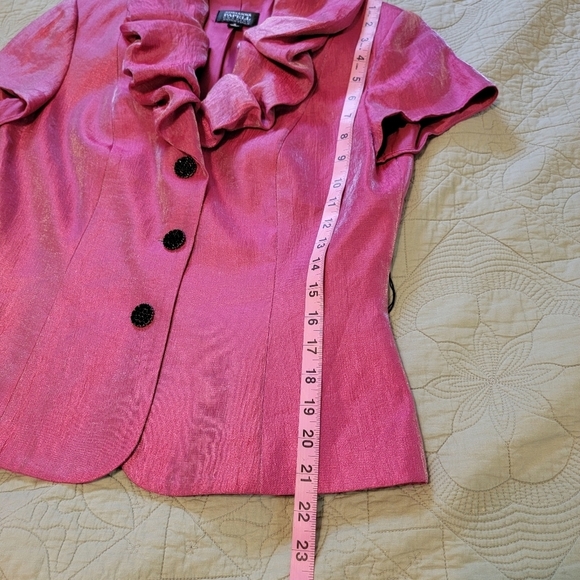 Adrianna Pappel Sparkly Pink Casual Office Formal Blouse Top Size 8 Medium - Picture 8 of 12
